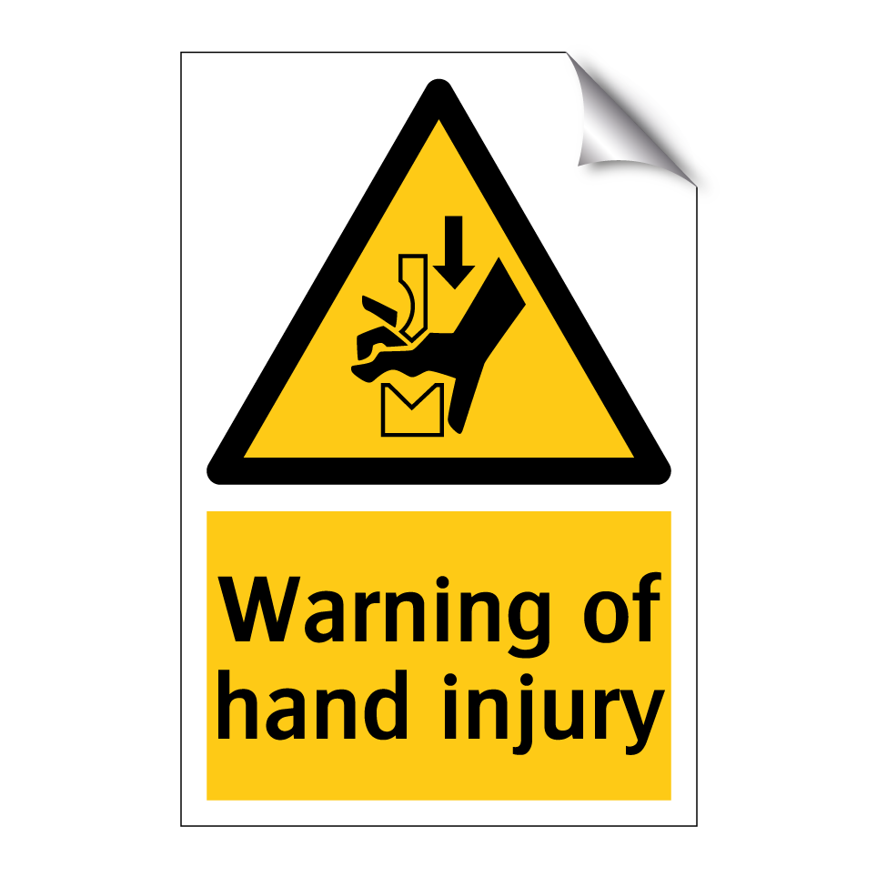 Warning of hand injury