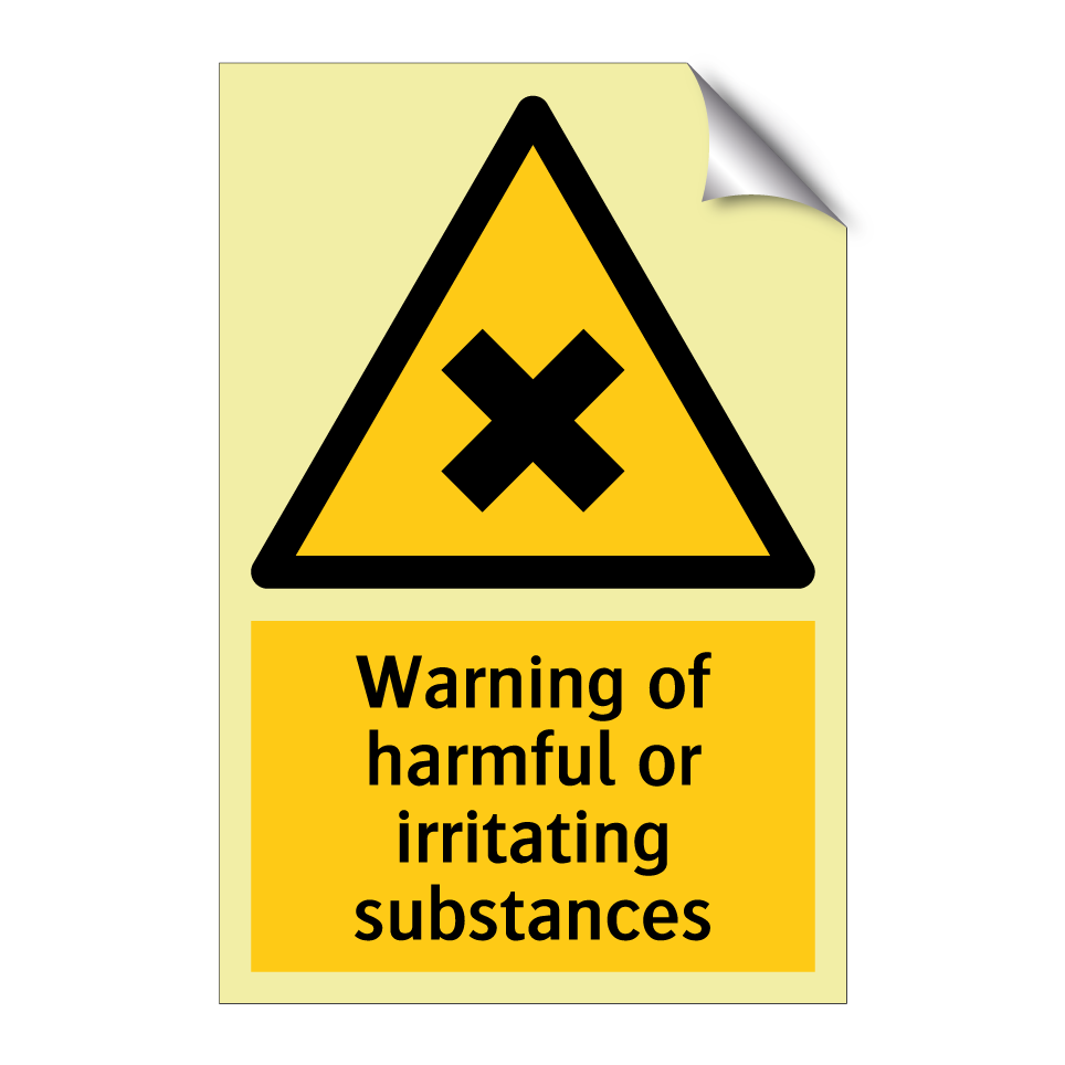 Warning of harmful or irritating substances