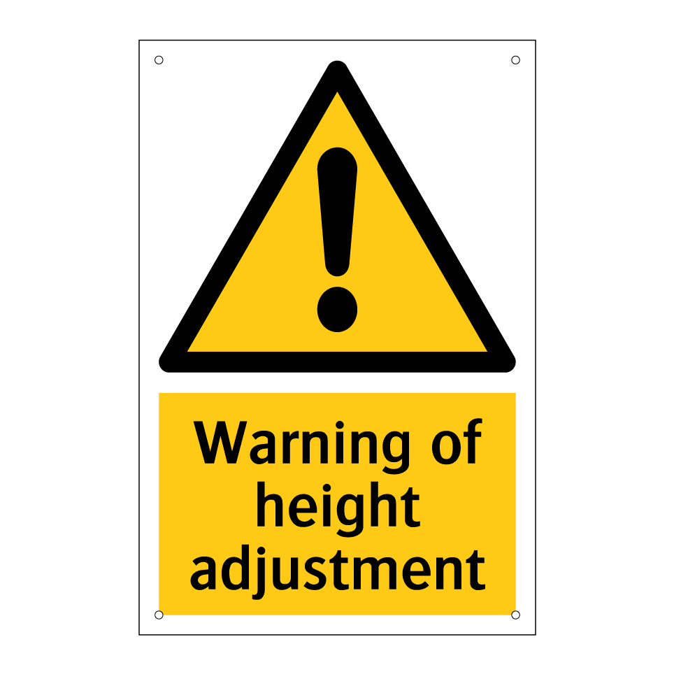 Warning of height adjustment