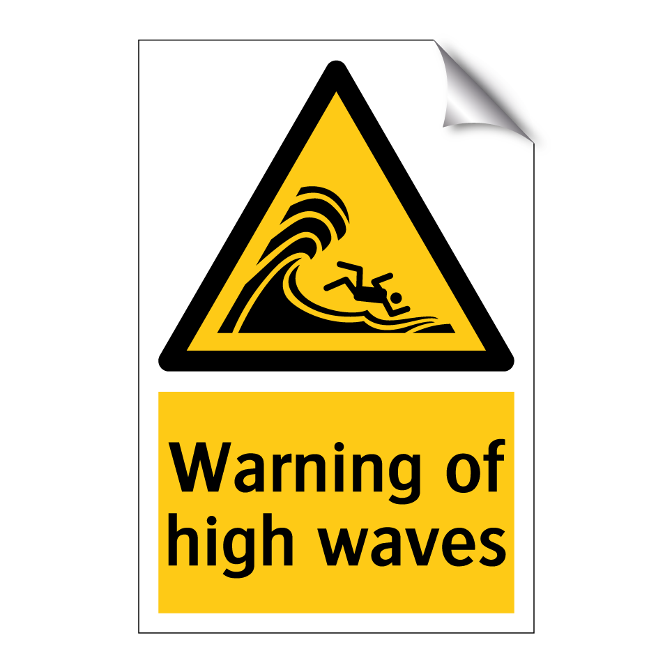 Warning of high waves