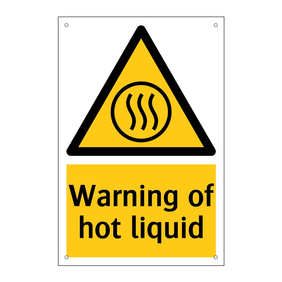 Warning of hot liquid