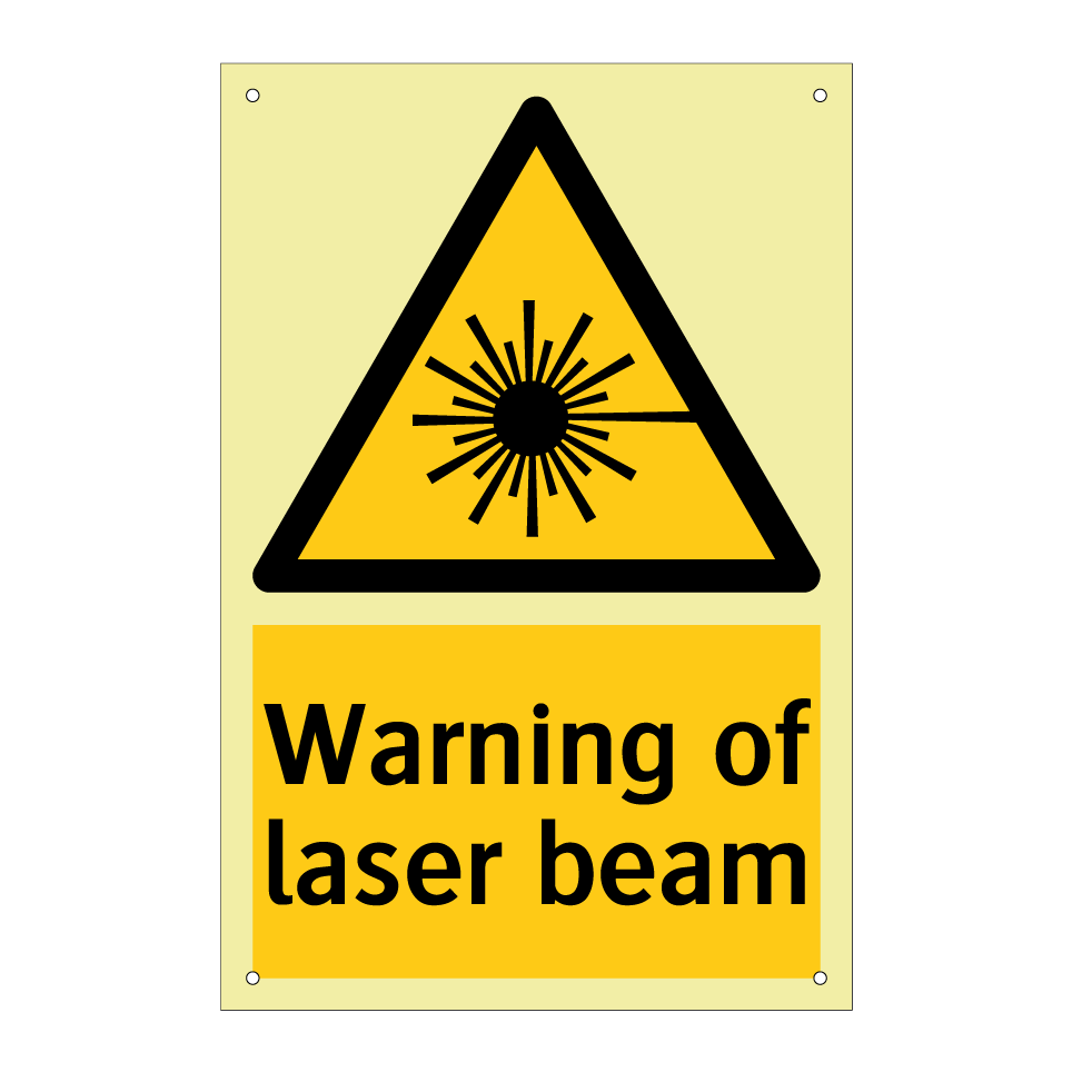 Warning of laser beam