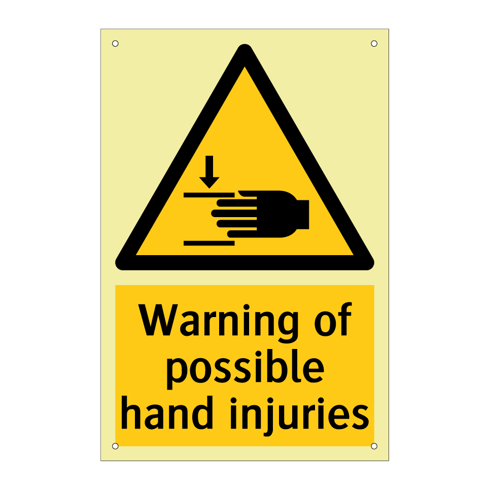 Warning of possible hand injuries