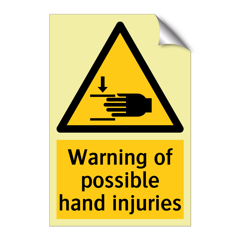 Warning of possible hand injuries