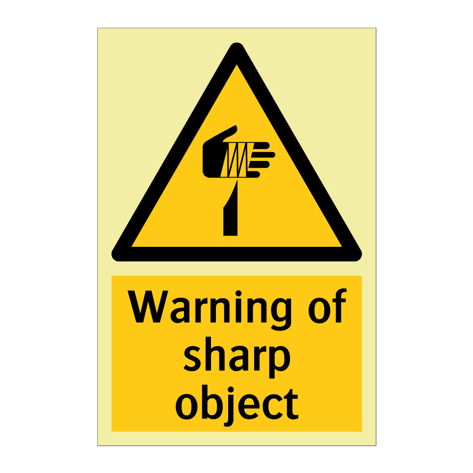 Warning of sharp object
