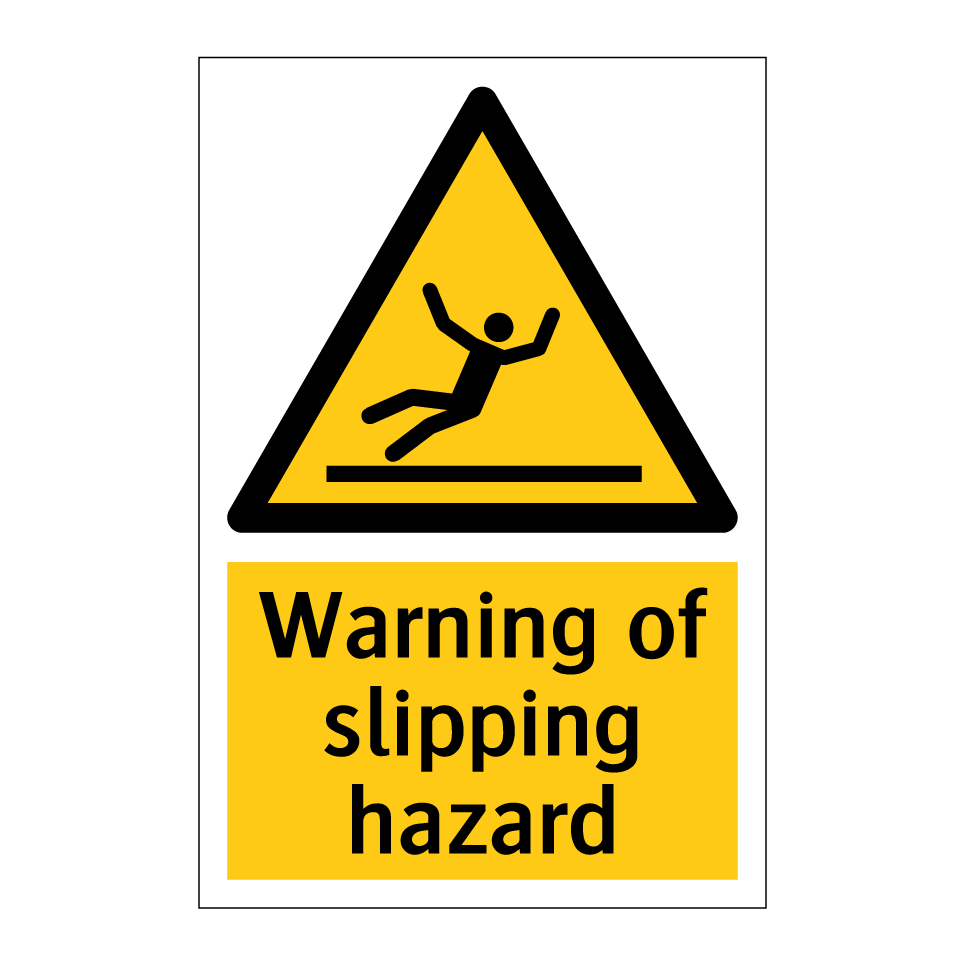 Warning of slipping hazard