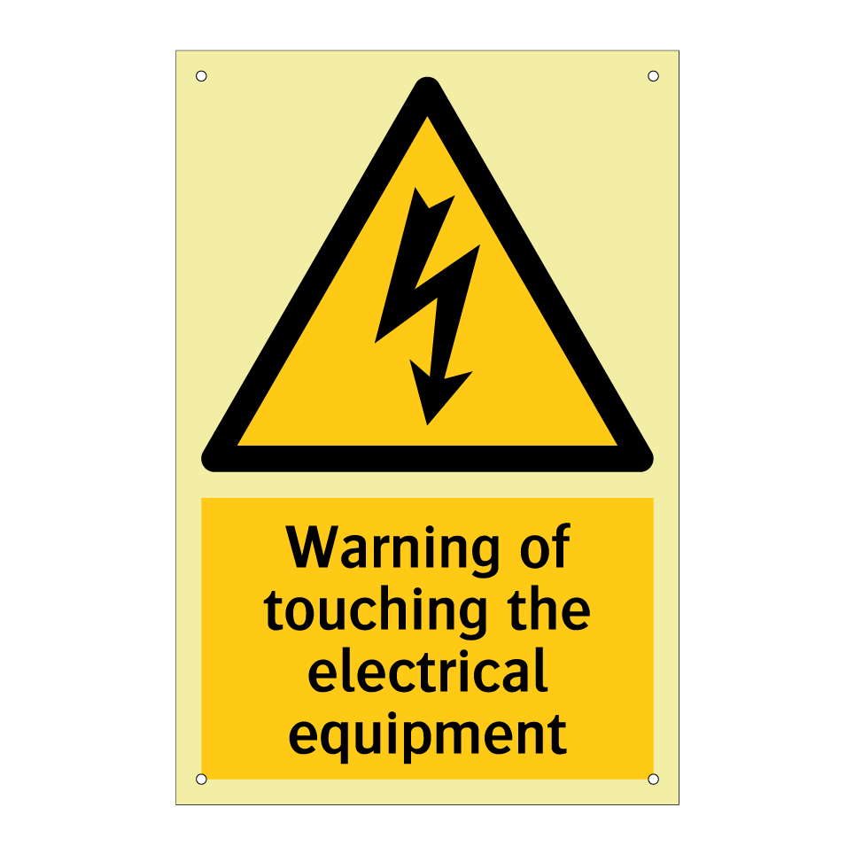 Warning of touching the electrical equipment
