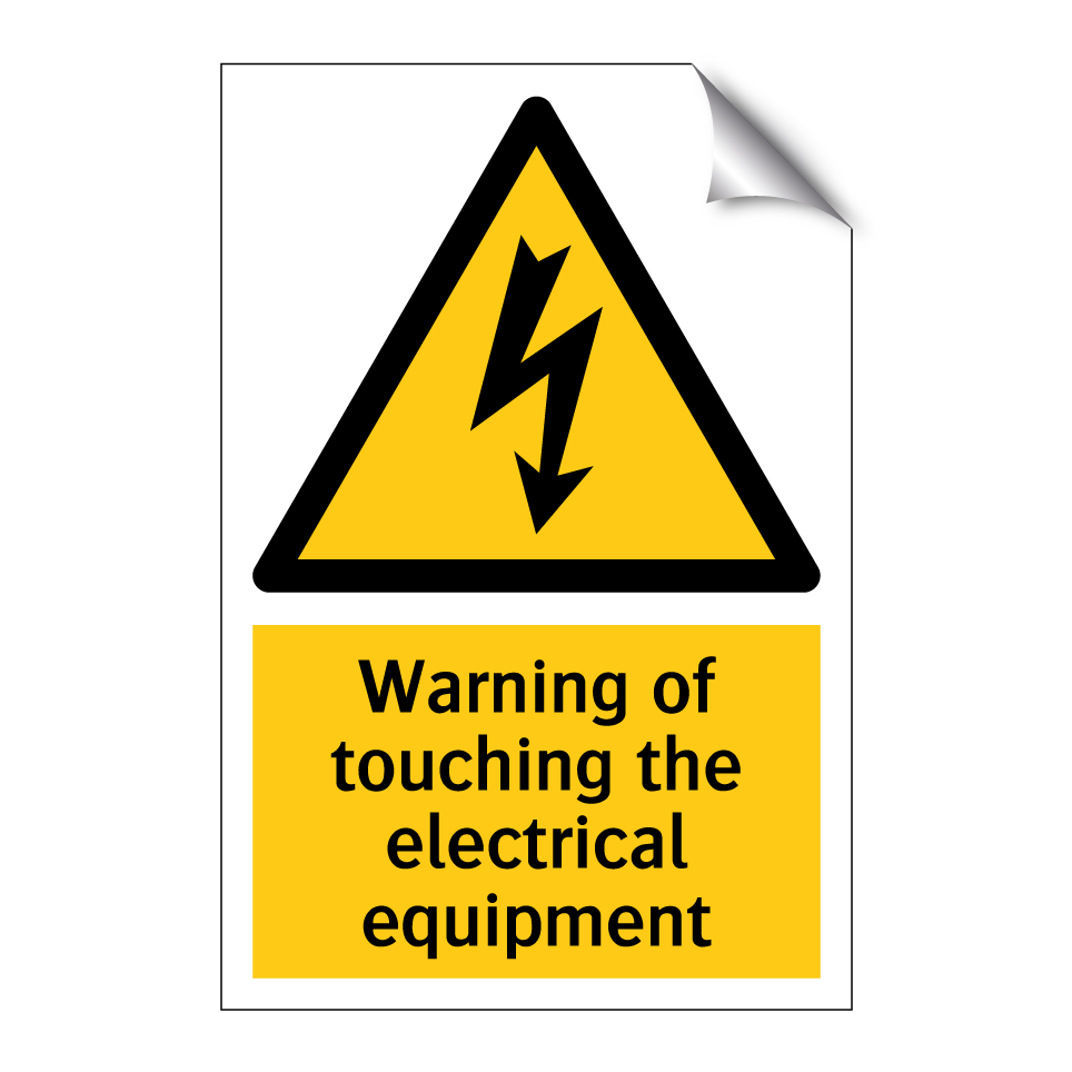 Warning of touching the electrical equipment