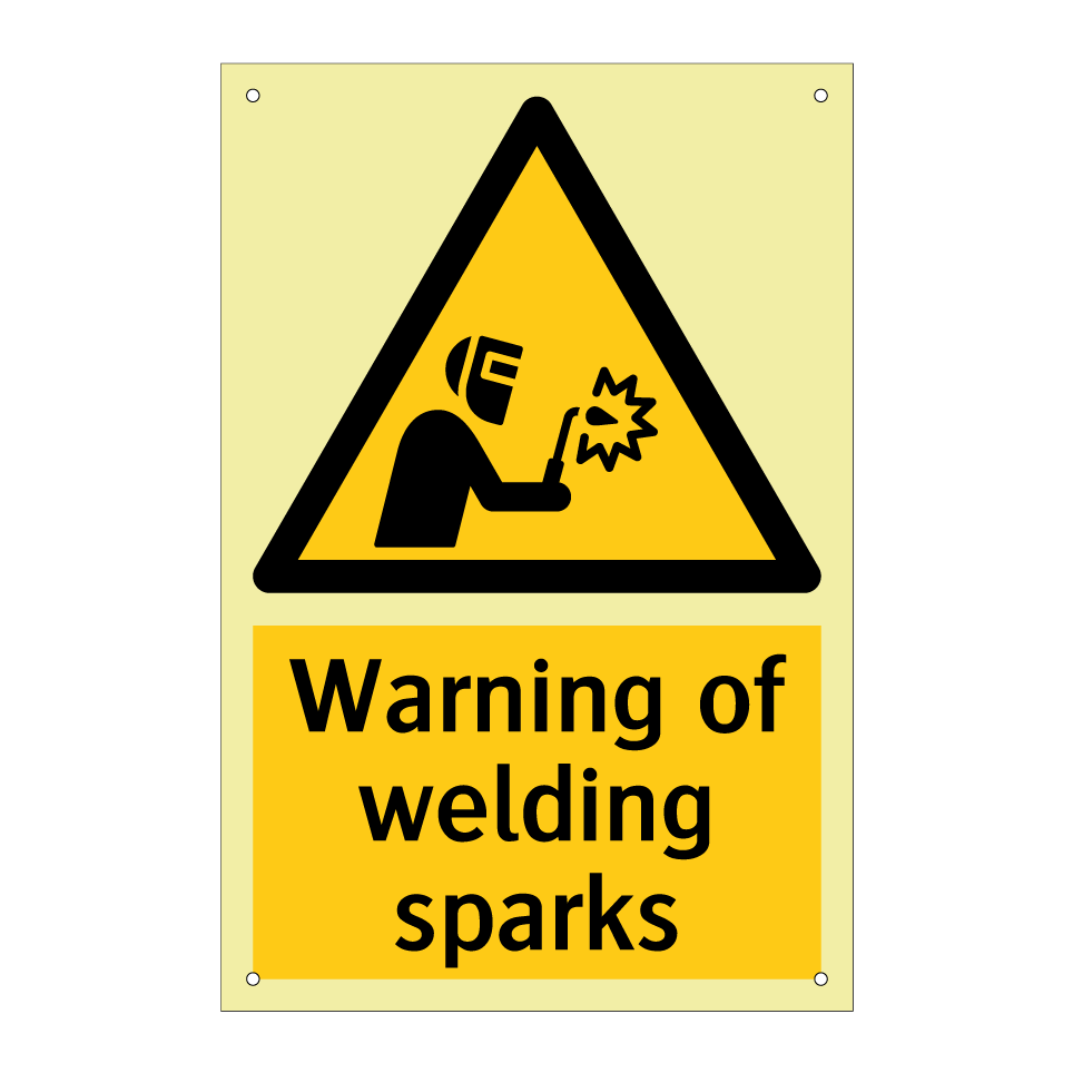 Warning of welding sparks