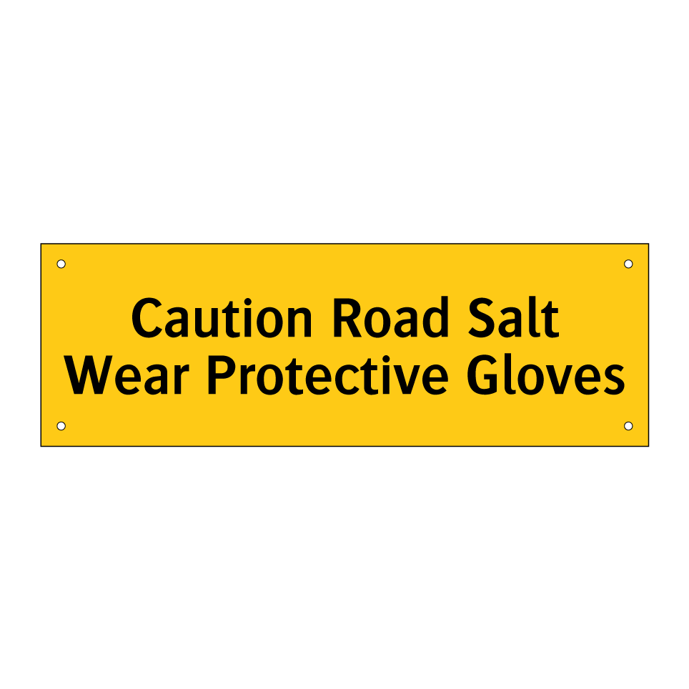 Caution Road Salt Wear Protective Gloves