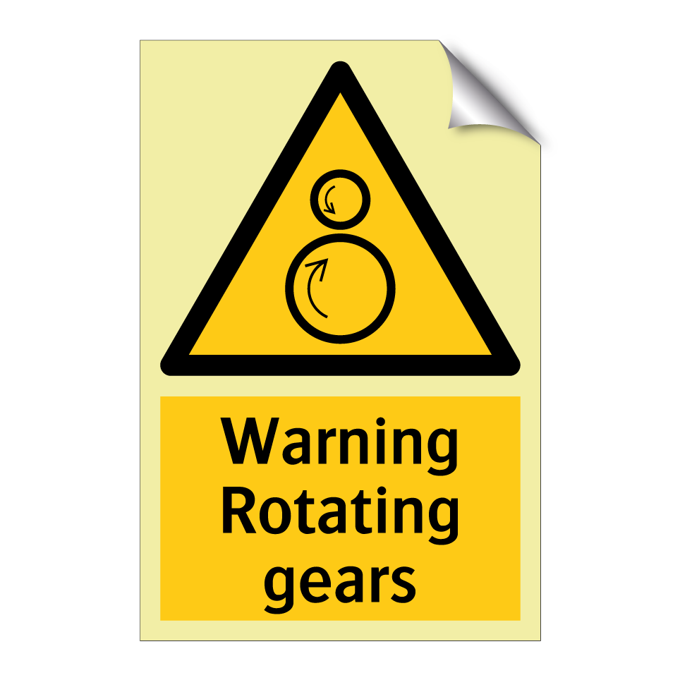 Warning Rotating gears