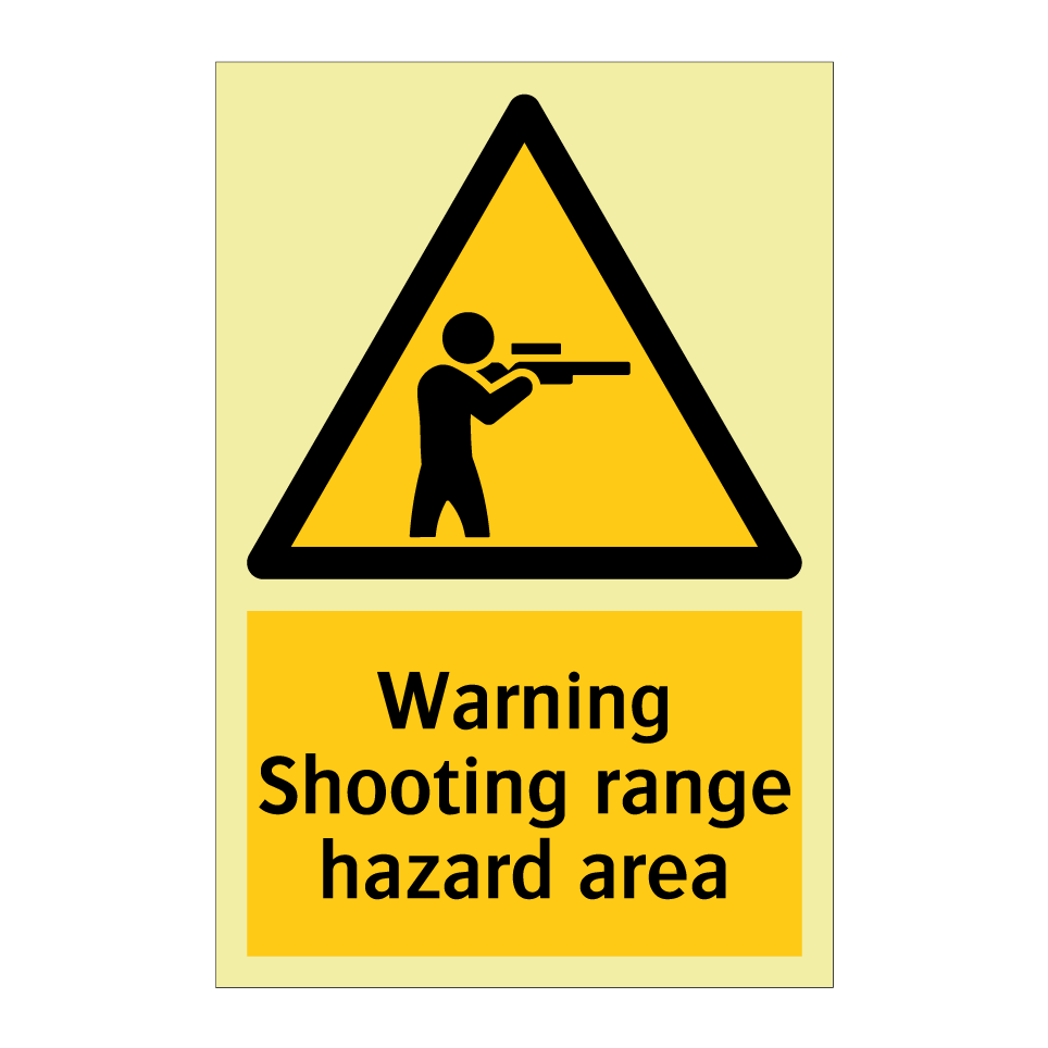Warning Shooting range hazard area