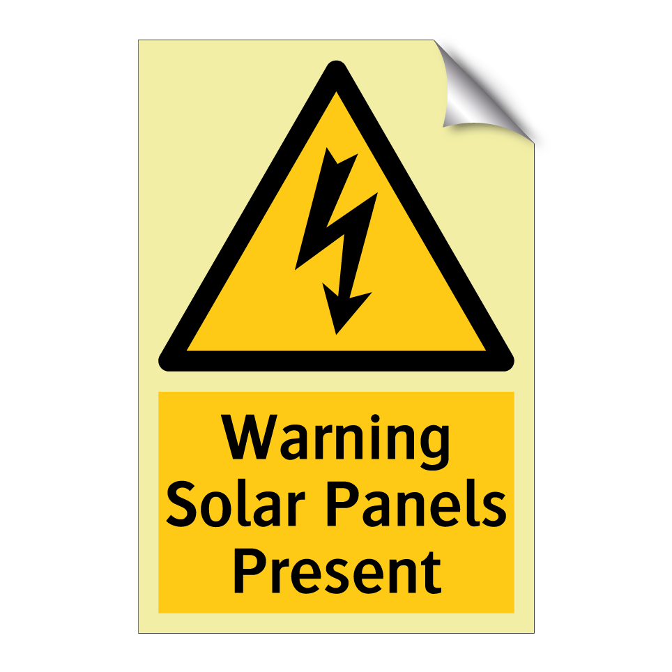 Warning Solar Panels Present