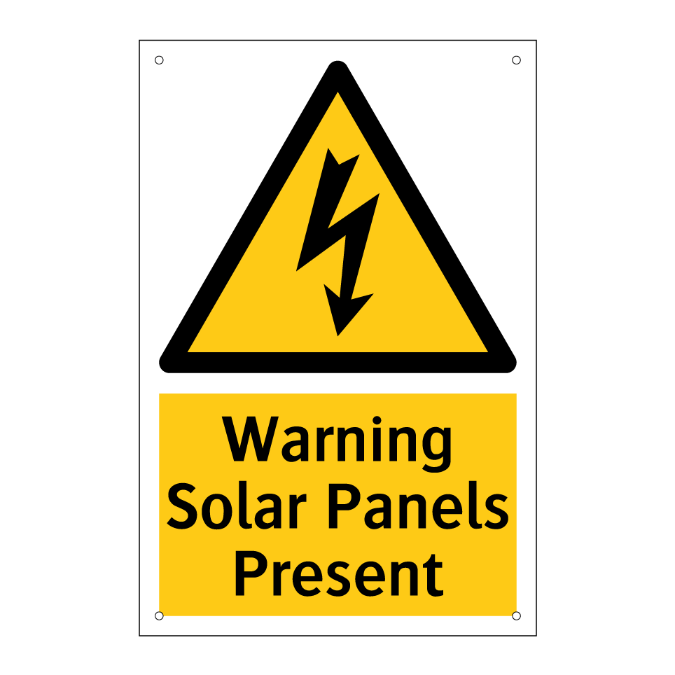 Warning Solar Panels Present