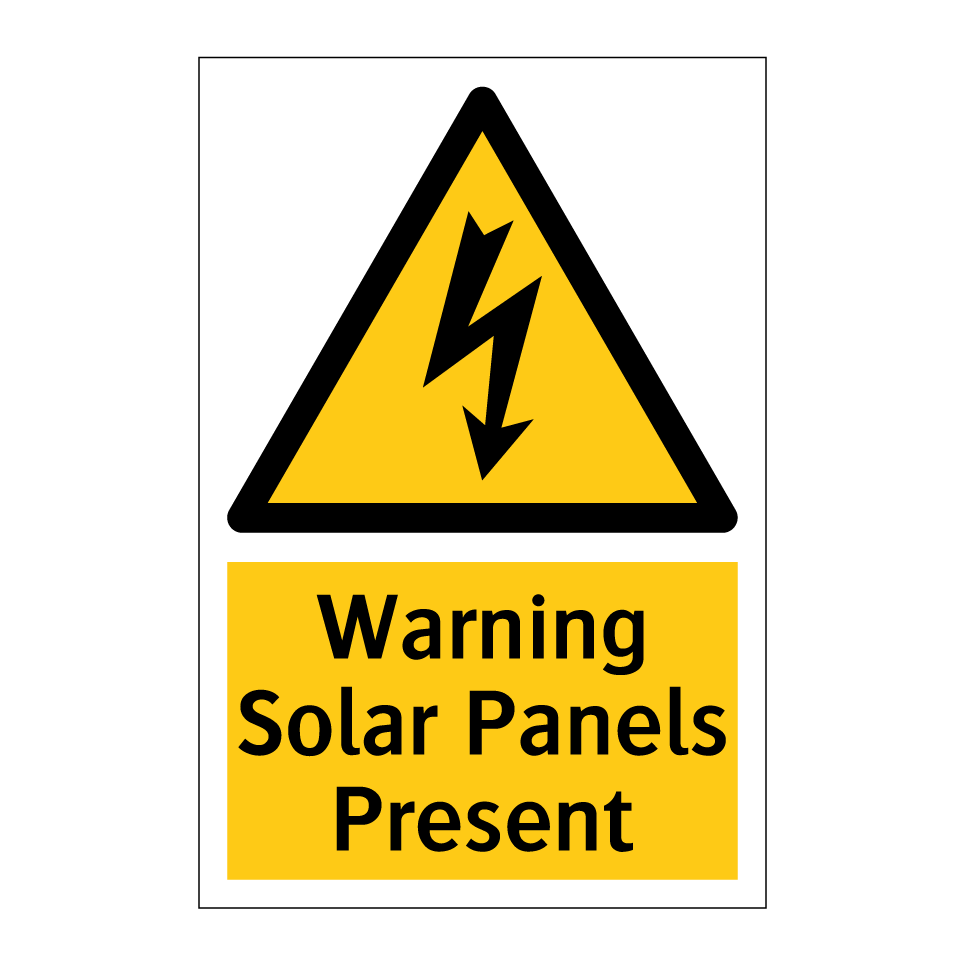 Warning Solar Panels Present