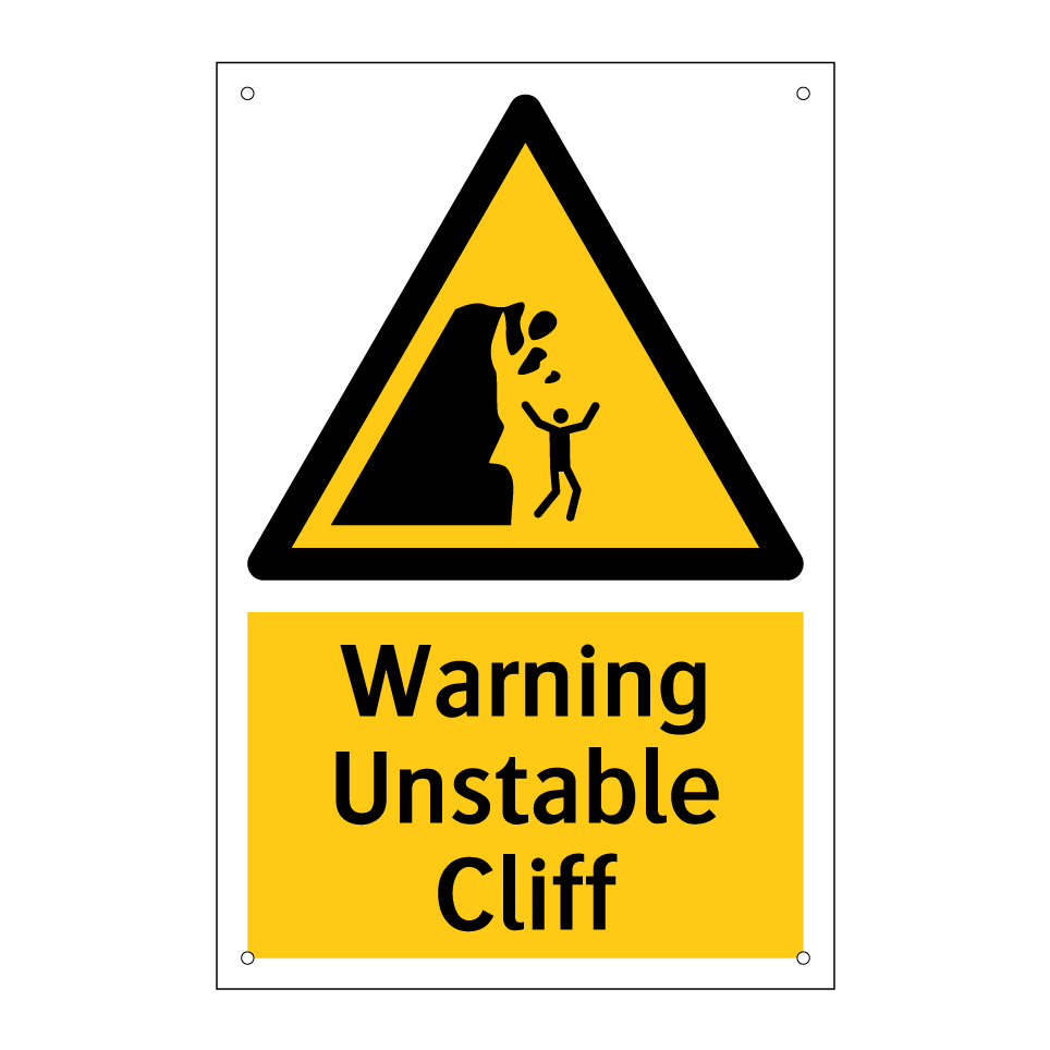 Warning Unstable Cliff