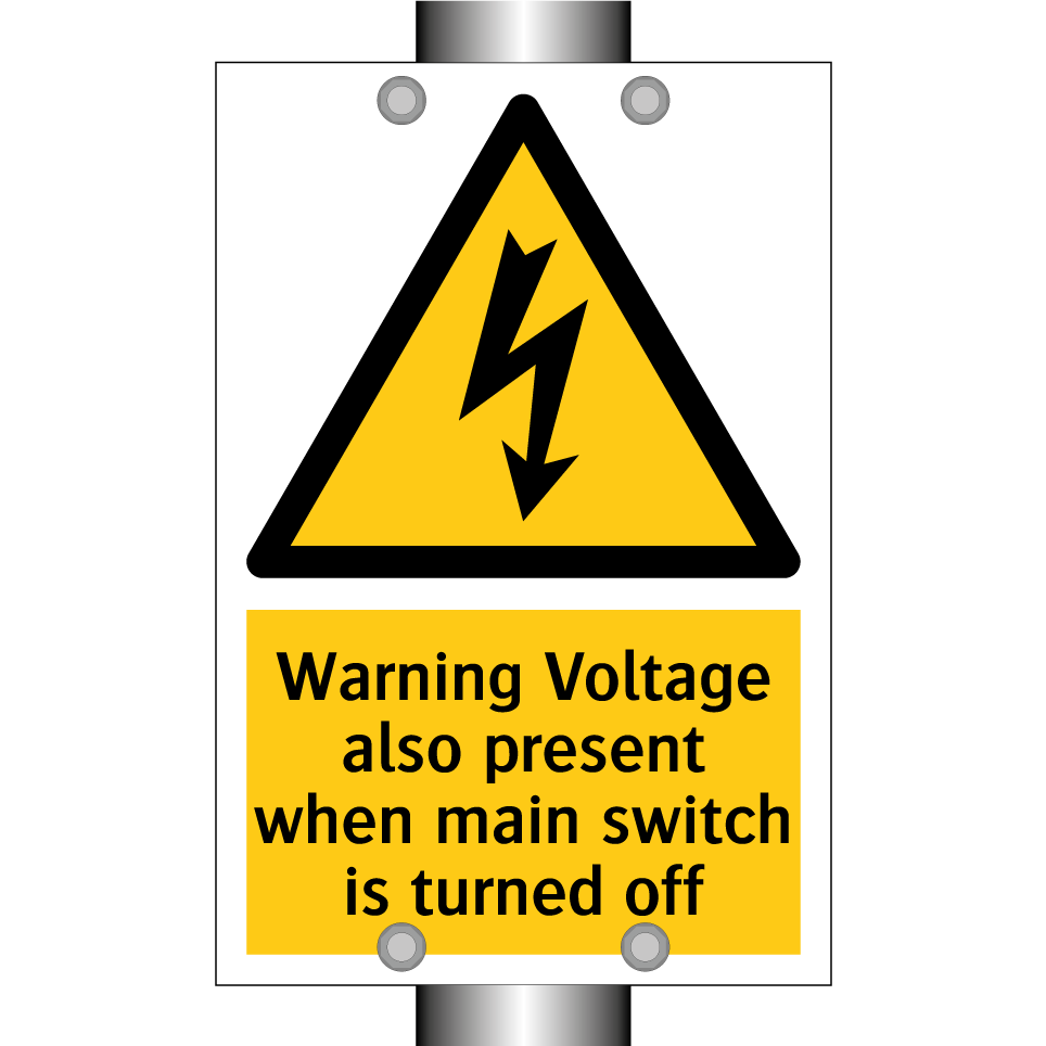 Warning Voltage also present when main switch is turned off