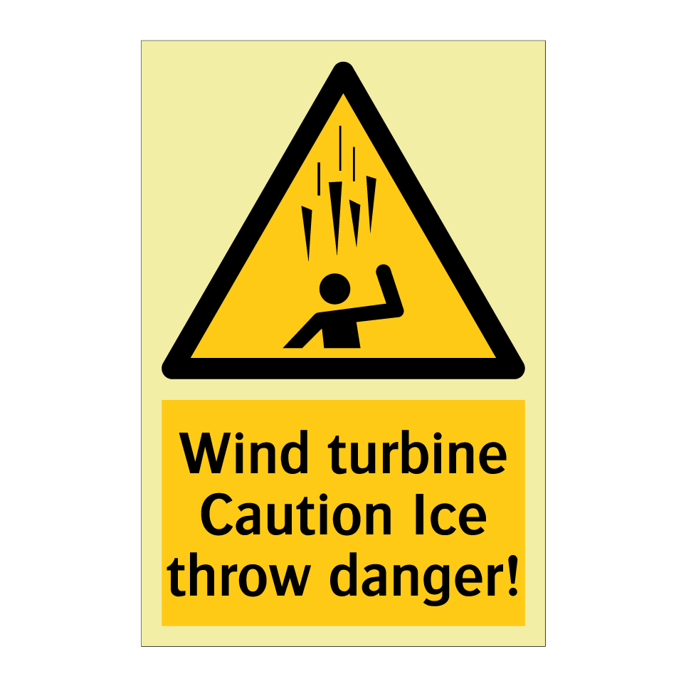Wind turbine Caution Ice throw danger!