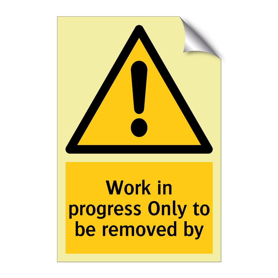 Work in progress Only to be removed by