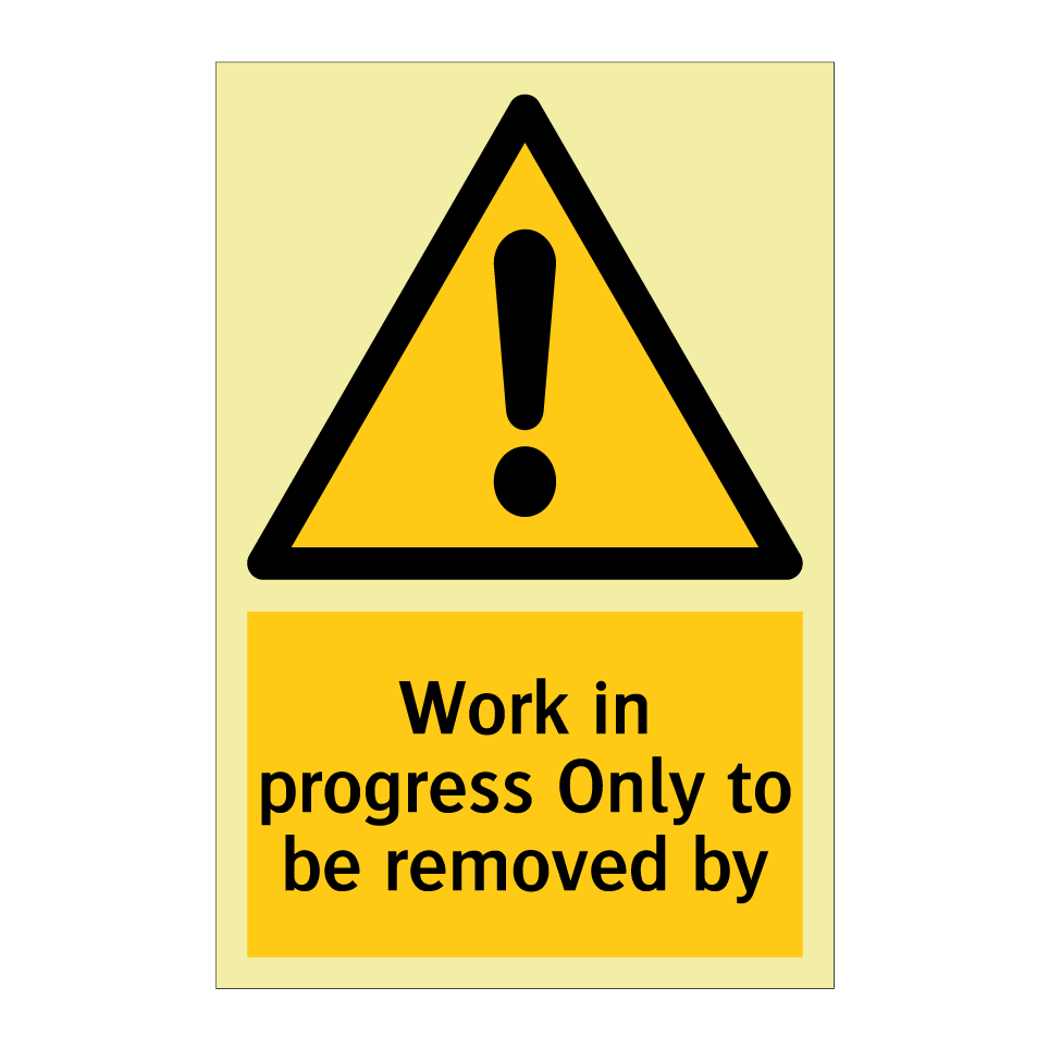 Work in progress Only to be removed by