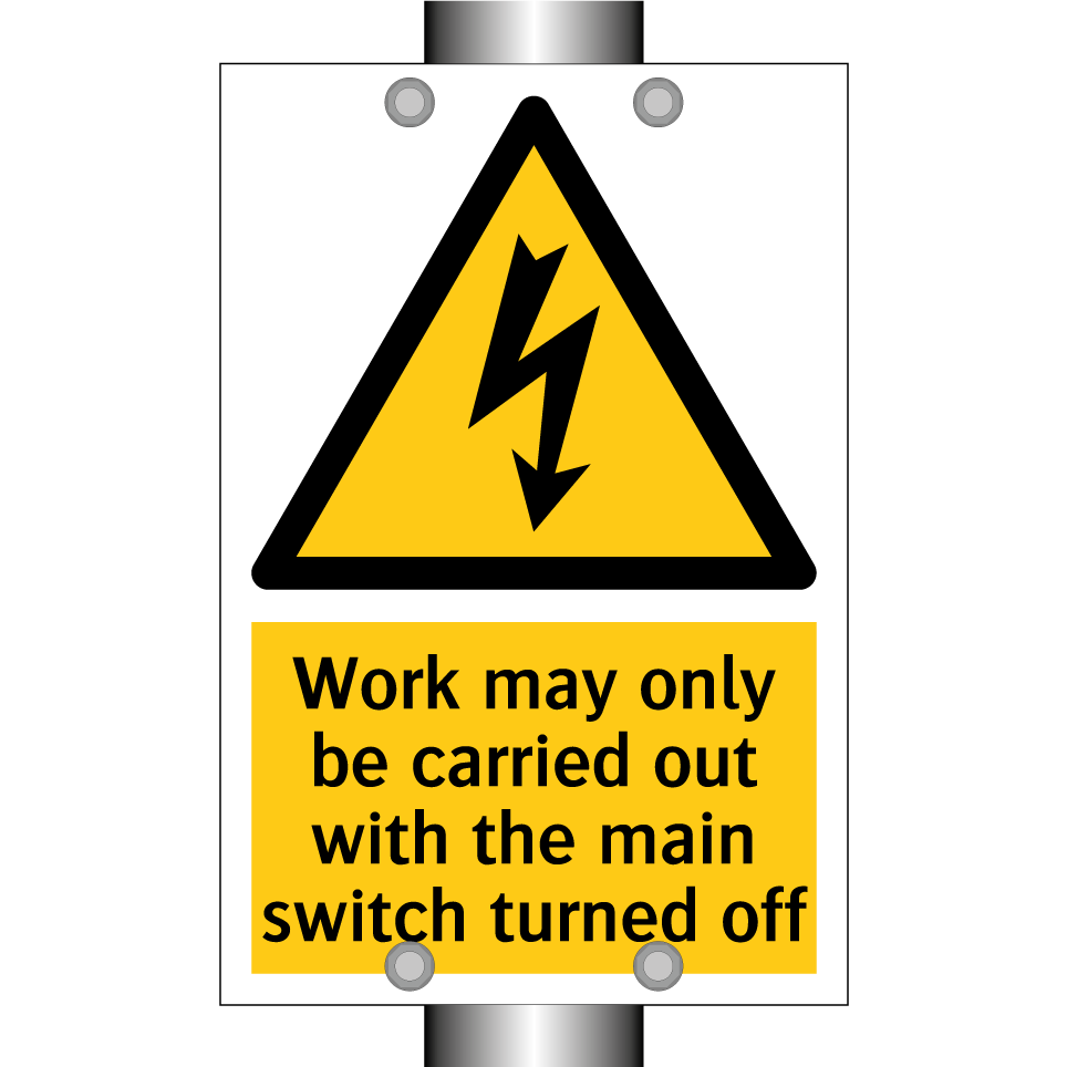 Work may only be carried out with the main switch turned off