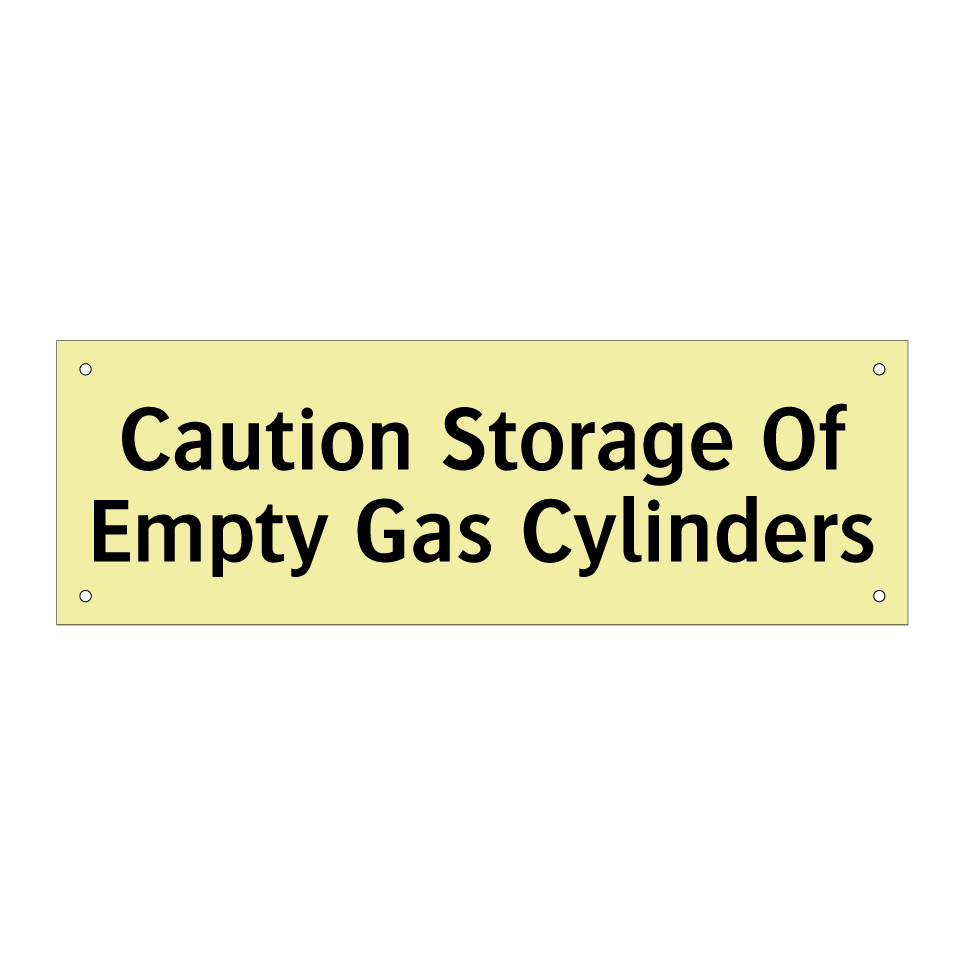 Caution Storage Of Empty Gas Cylinders