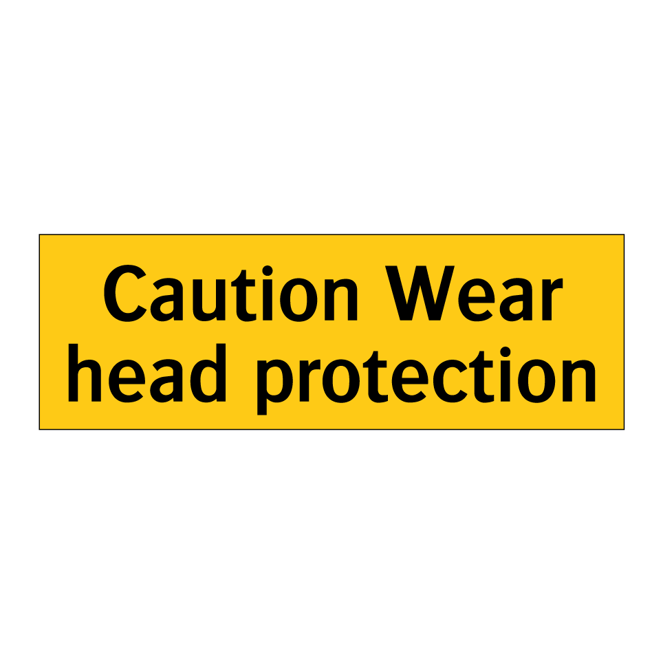 Caution Wear head protection