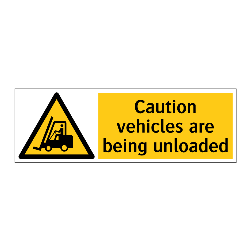 Caution vehicles are being unloaded