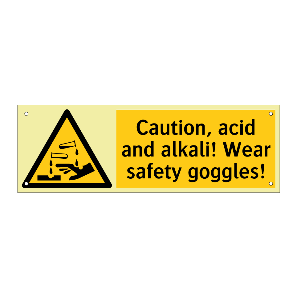 Caution, acid and alkali! Wear safety goggles!