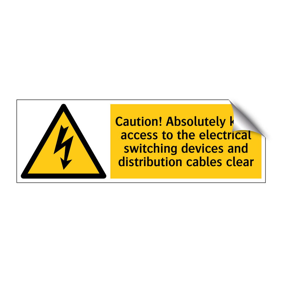 Caution! Absolutely keep access to the electrical switching devices and distribution cables clear