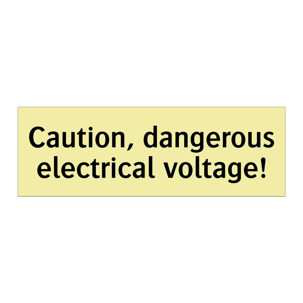 Caution, dangerous electrical voltage!