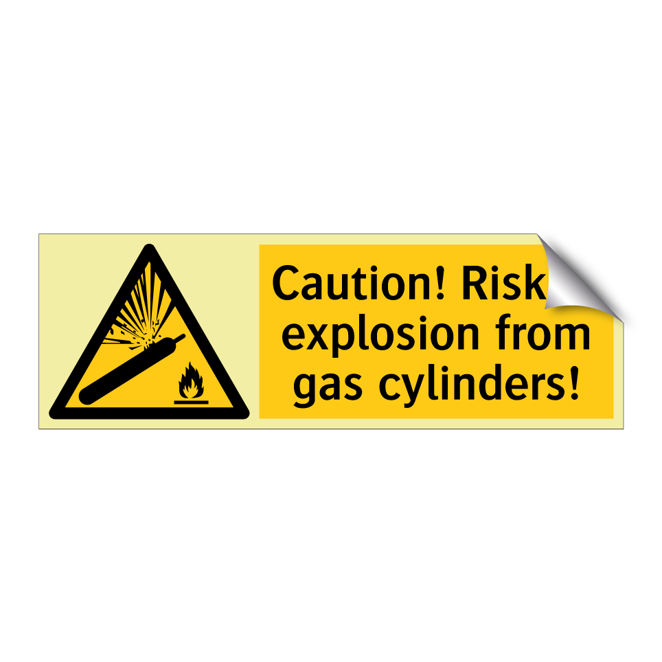 Caution! Risk of explosion from gas cylinders!