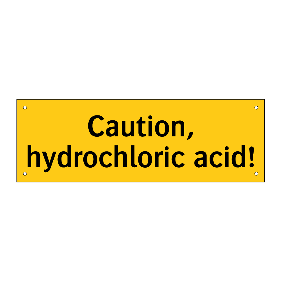 Caution, hydrochloric acid!