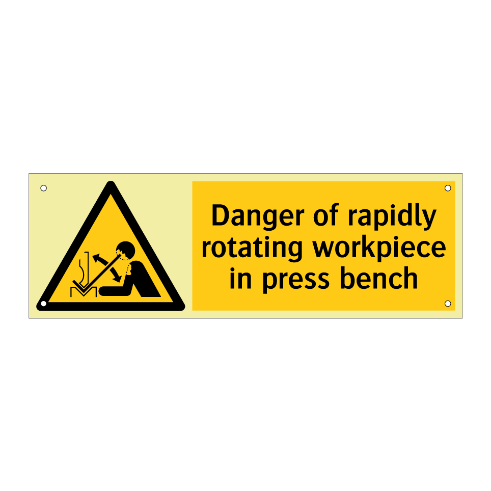Danger of rapidly rotating workpiece in press bench
