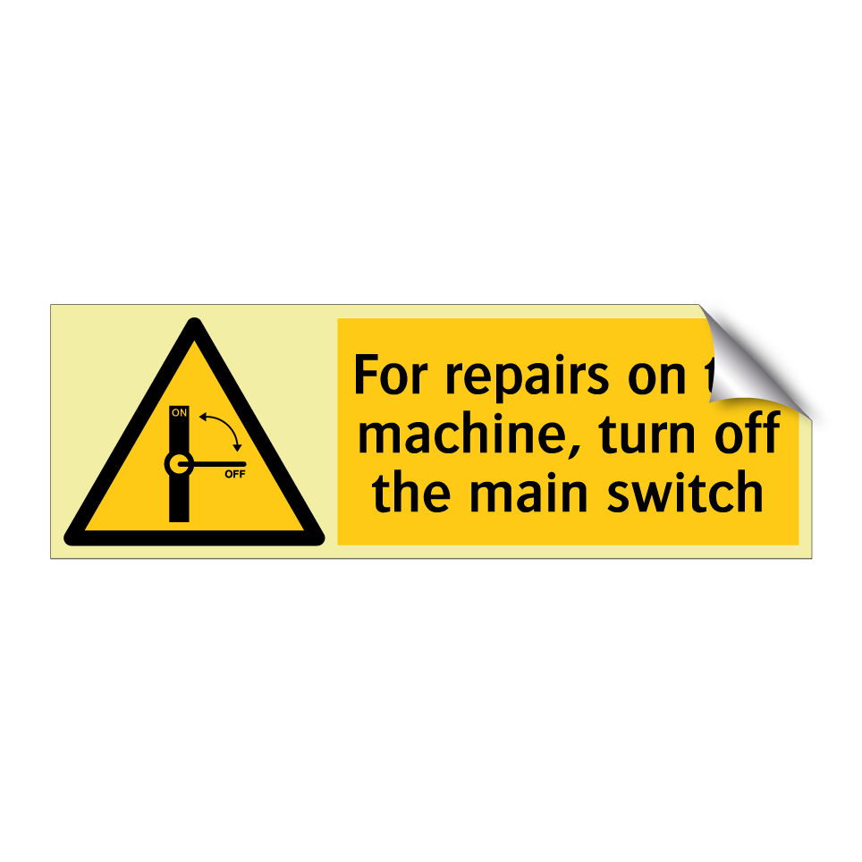 For repairs on the machine, turn off the main switch
