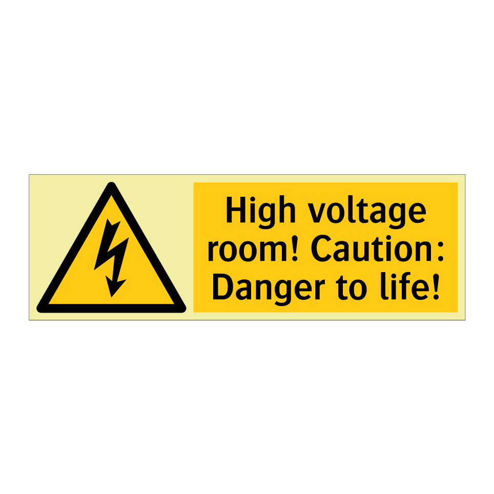 High voltage room! Caution: Danger to life!