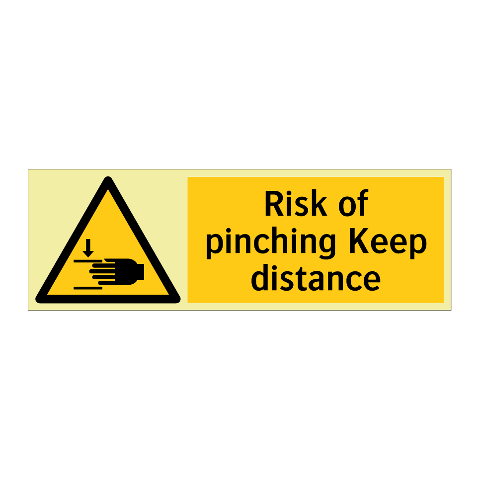 Risk of pinching Keep distance
