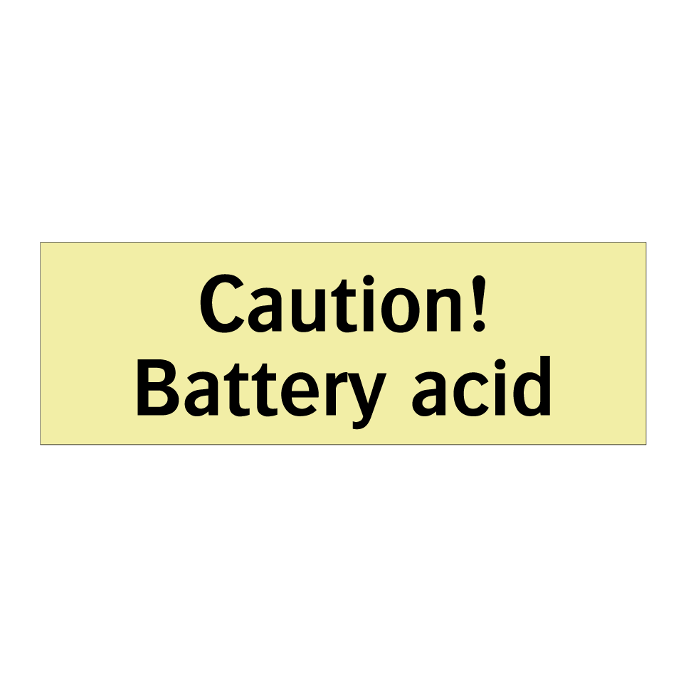 Caution! Battery acid