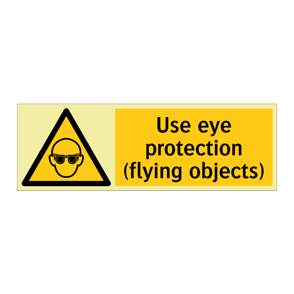 Use eye protection (flying objects)