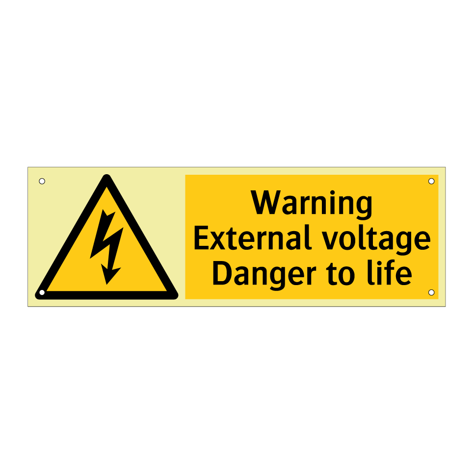 Warning External voltage Danger to life