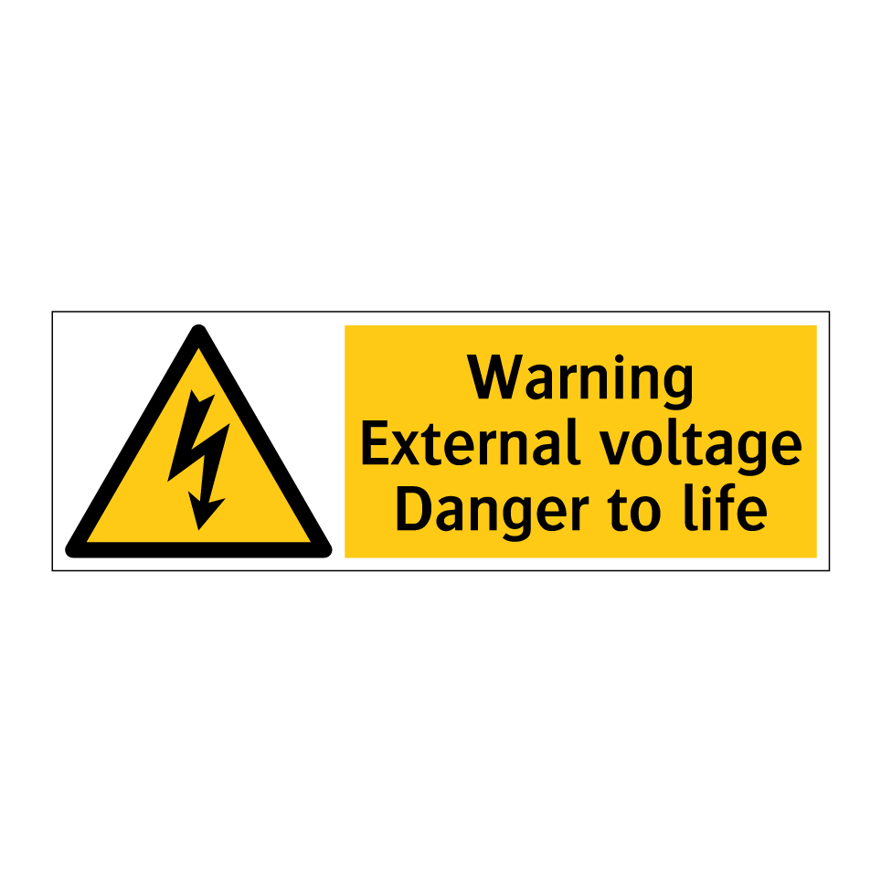 Warning External voltage Danger to life