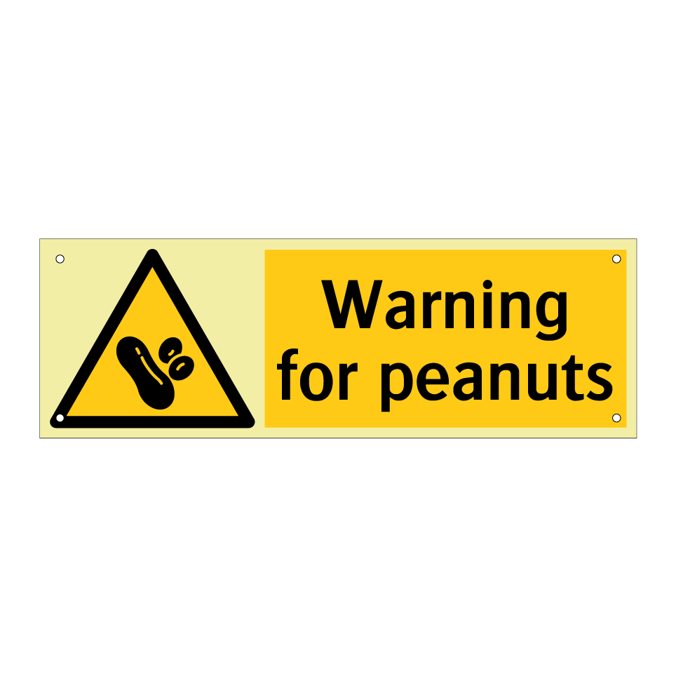 Warning for peanuts