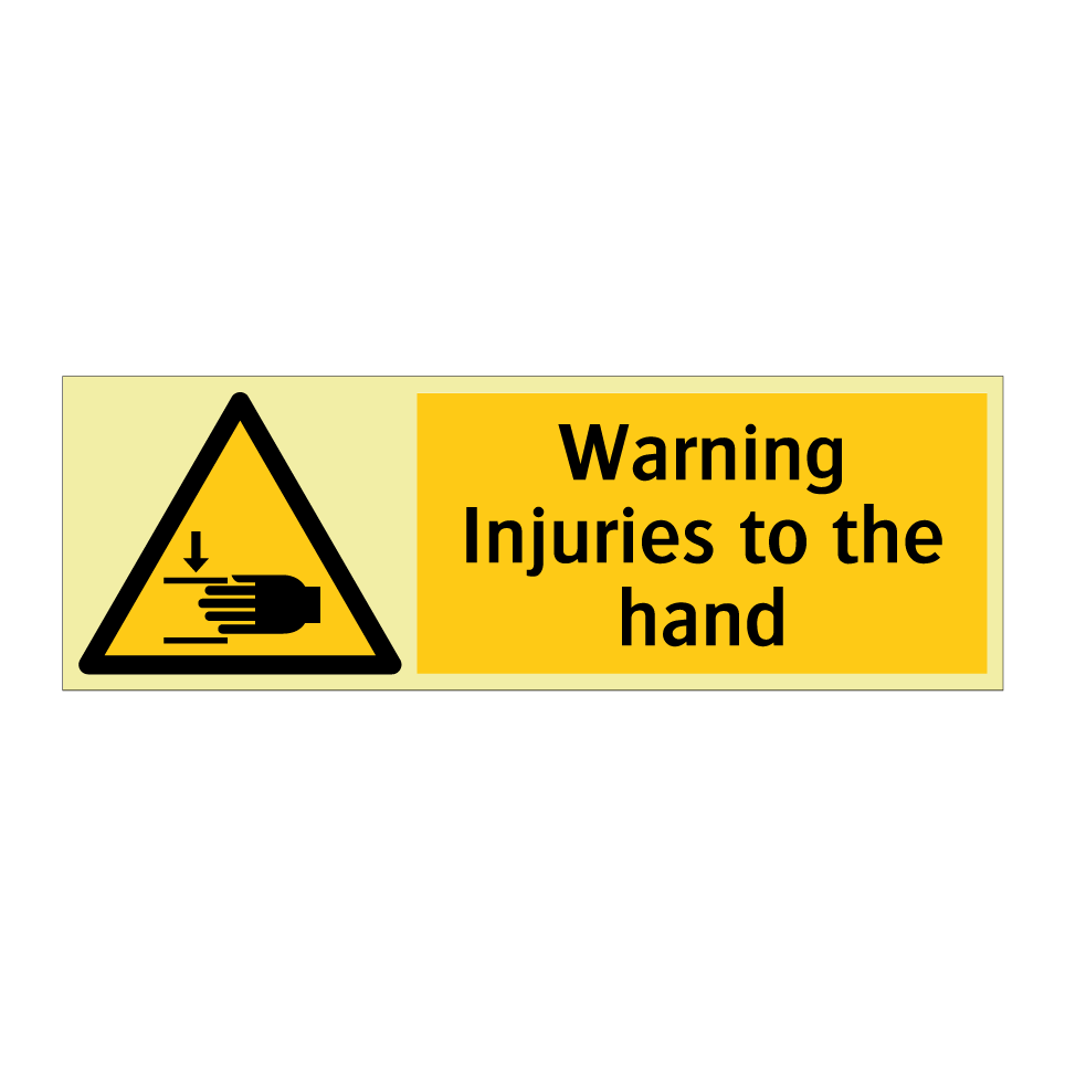 Warning Injuries to the hand