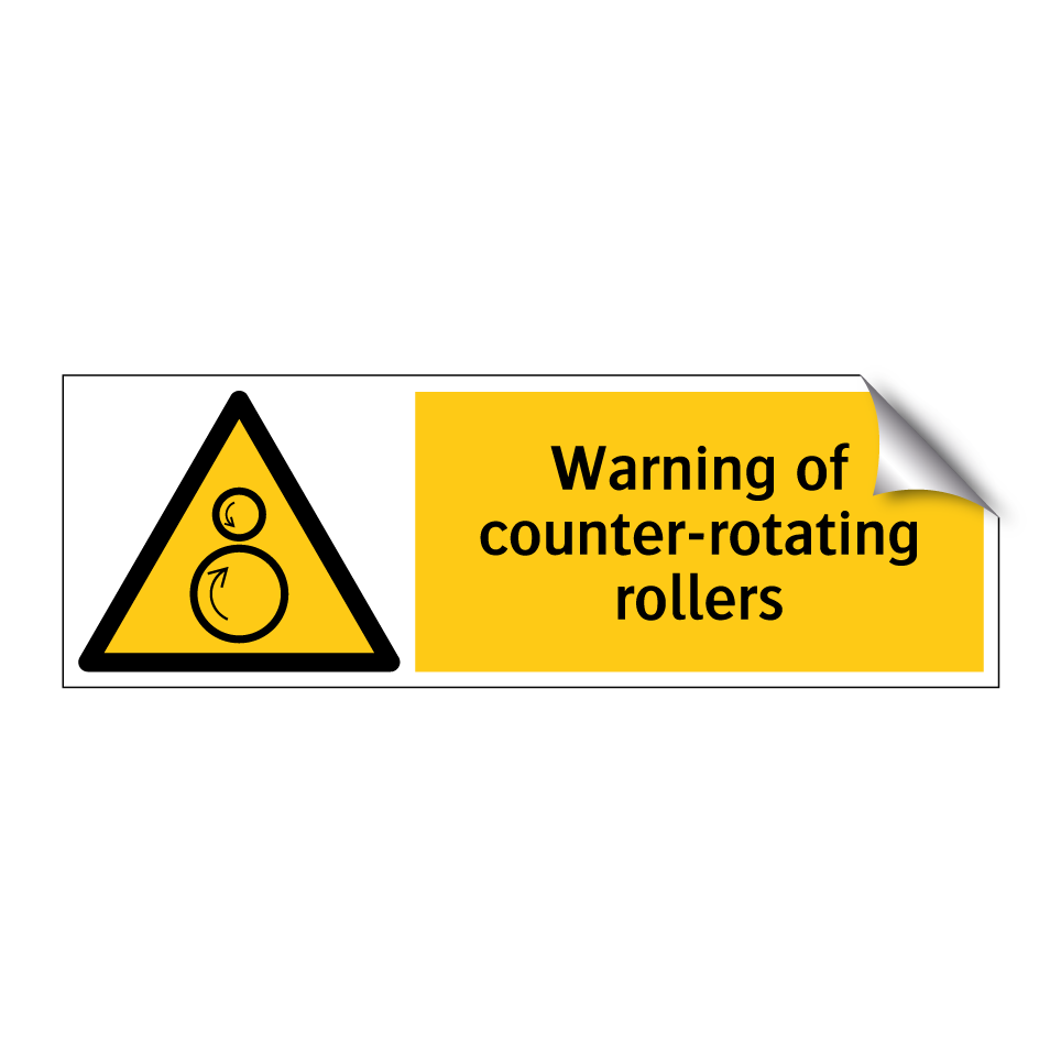 Warning of counter-rotating rollers