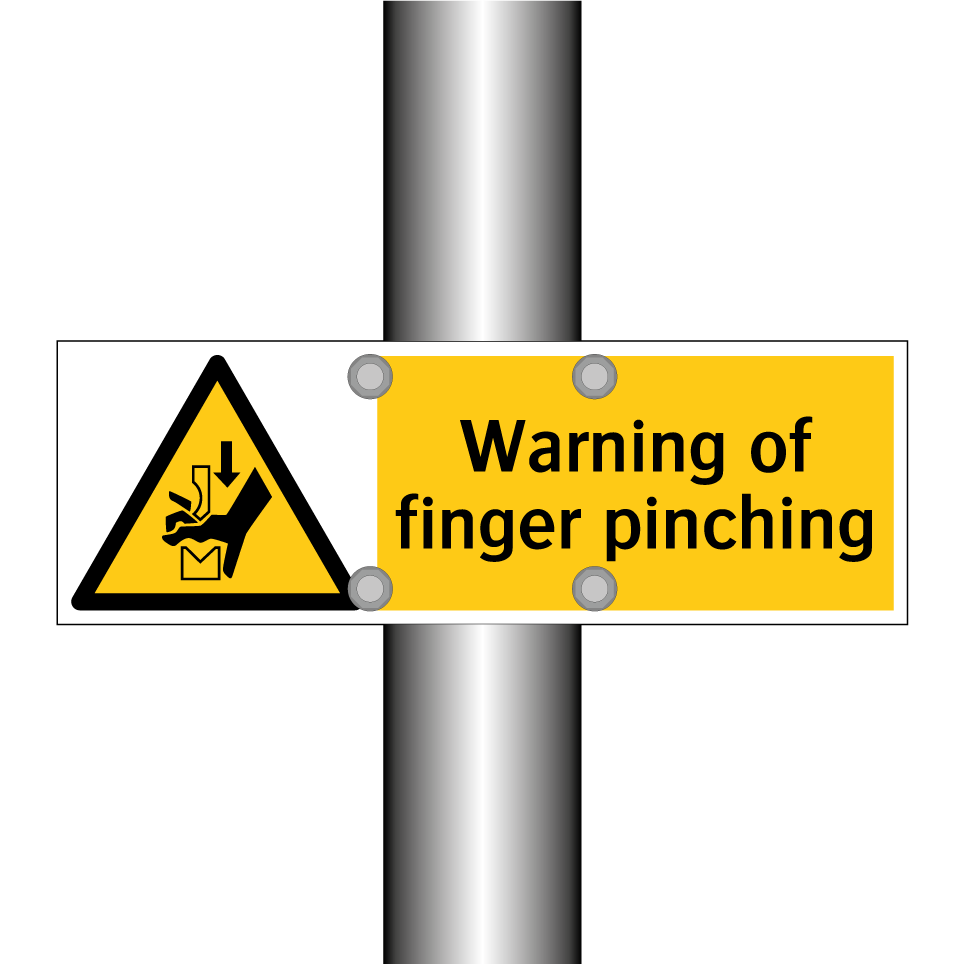 Warning of finger pinching