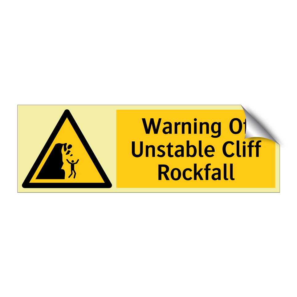 Warning Of Unstable Cliff Rockfall