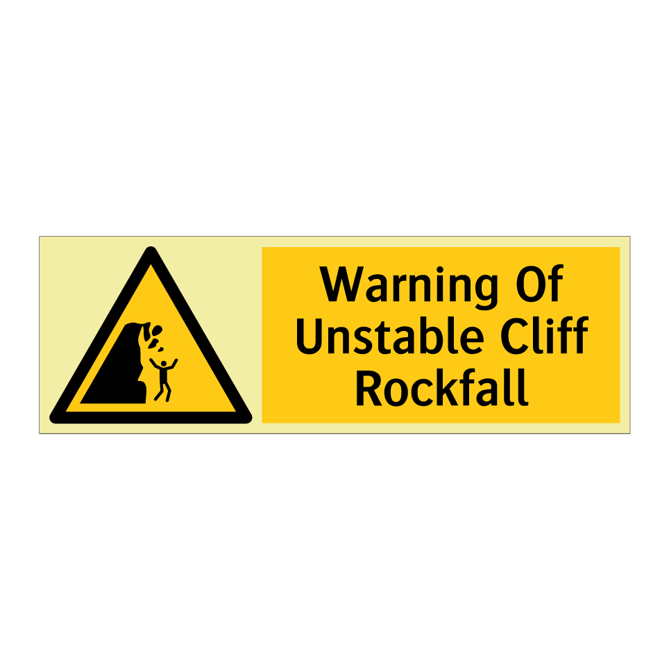Warning Of Unstable Cliff Rockfall