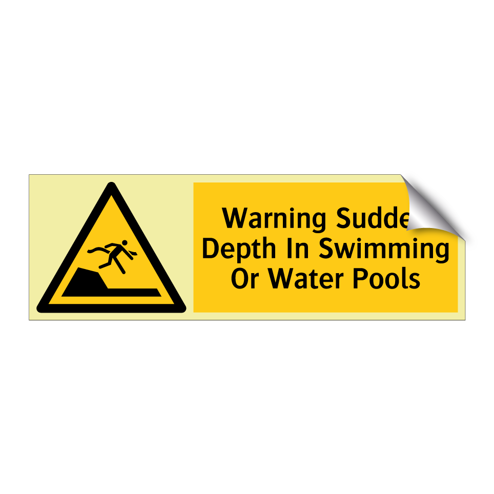 Warning Sudden Depth In Swimming Or Water Pools