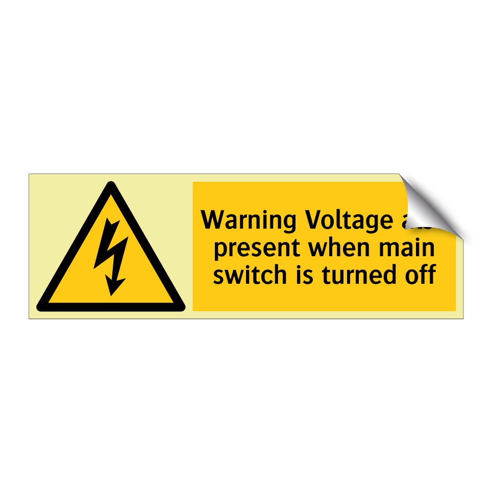 Warning Voltage also present when main switch is turned off