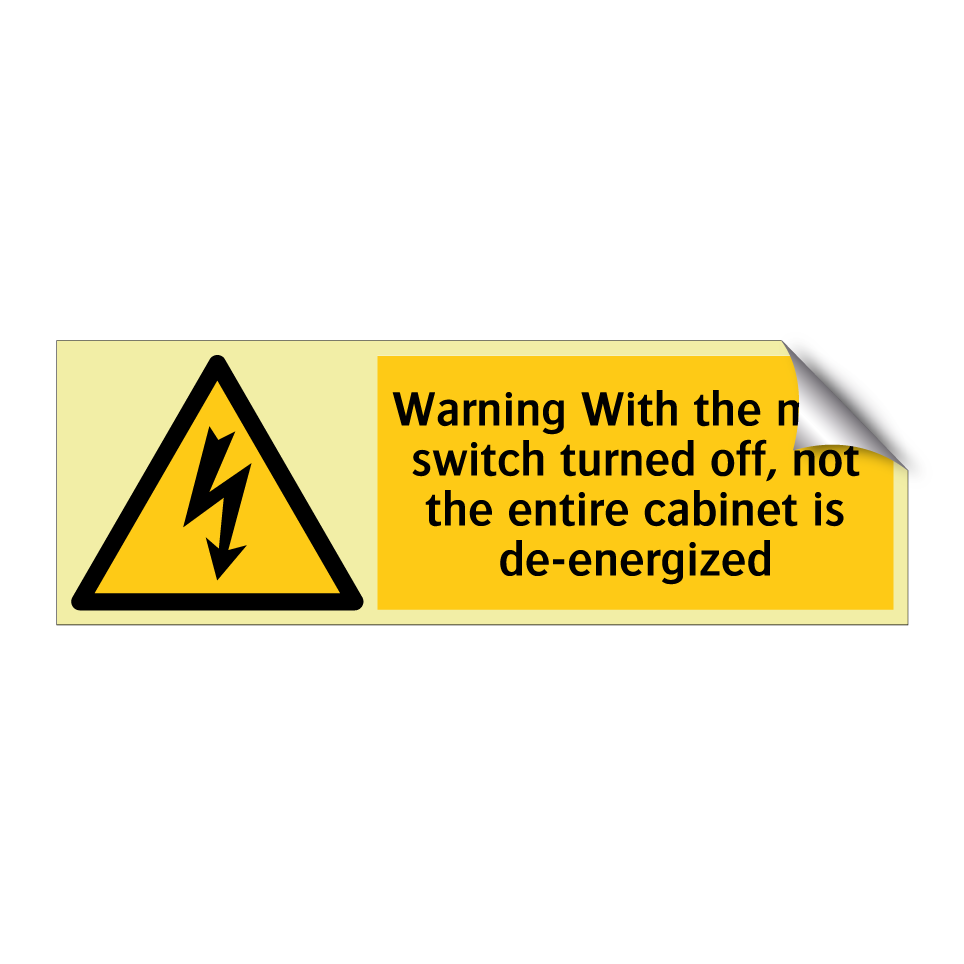 Warning With the main switch turned off, not the entire cabinet is de-energized